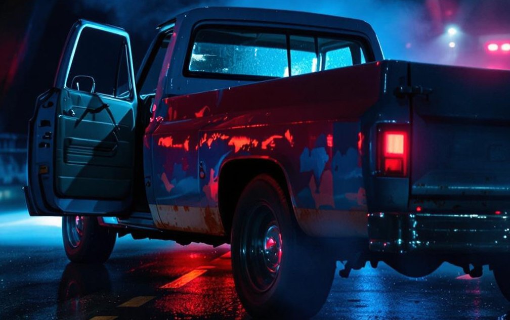 A running truck. An open door. Life changed.