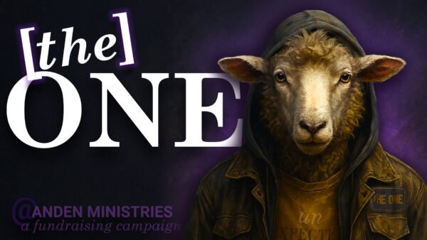 Sheep in a hoodie with the words “The One” highlighted for Anden Ministries fundraising campaign — AI Generated, Paul McKee @TwoPaulie