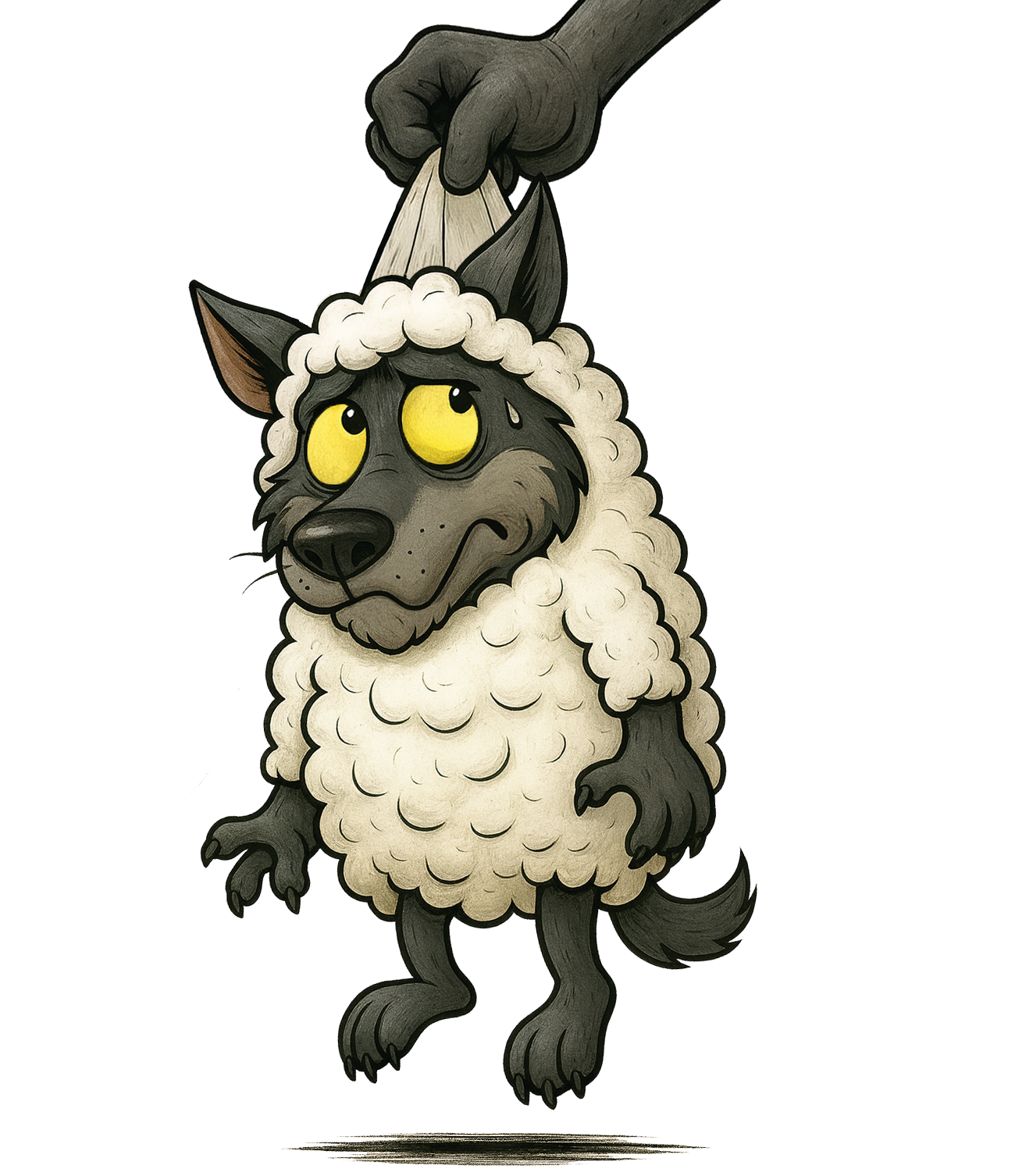Wolf in Sheep's Clothing being yanked away